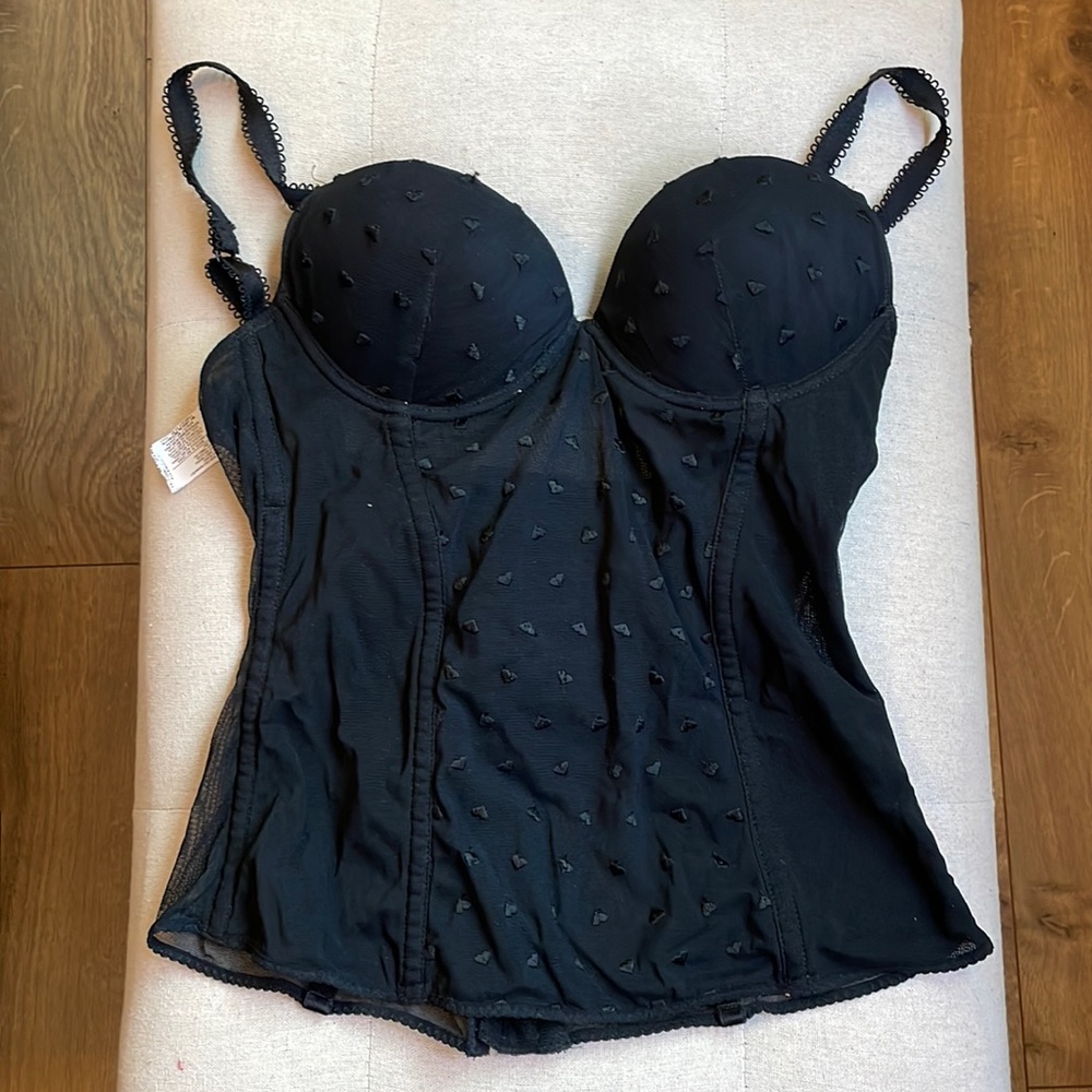 Black heart corset bustier